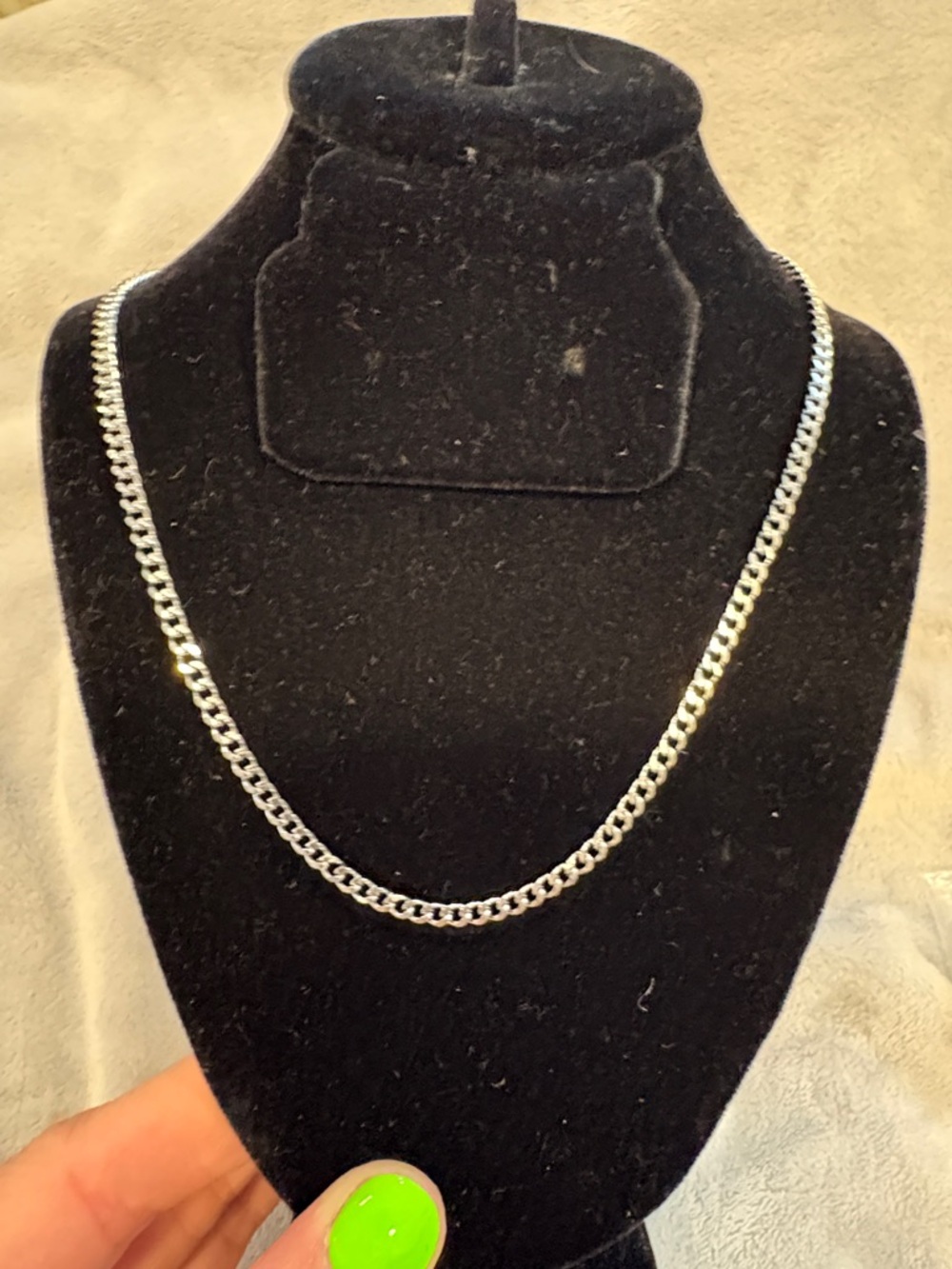 Classic Silver-Tone Curb Chain Necklace - Silver